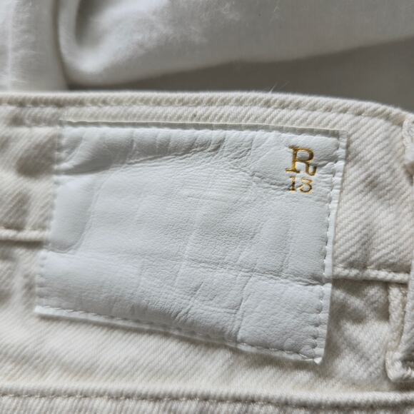 R13 Women's Kick Fit Flare Ankle Jeans Mid Rise Size 28 Kent Ecru Ivory - Picture 8 of 13